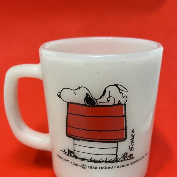 Fire King Other - Snoppy Fire King 1958 Coffee Mug I Think I'm Allergic To Mornings Peanuts Schulz
